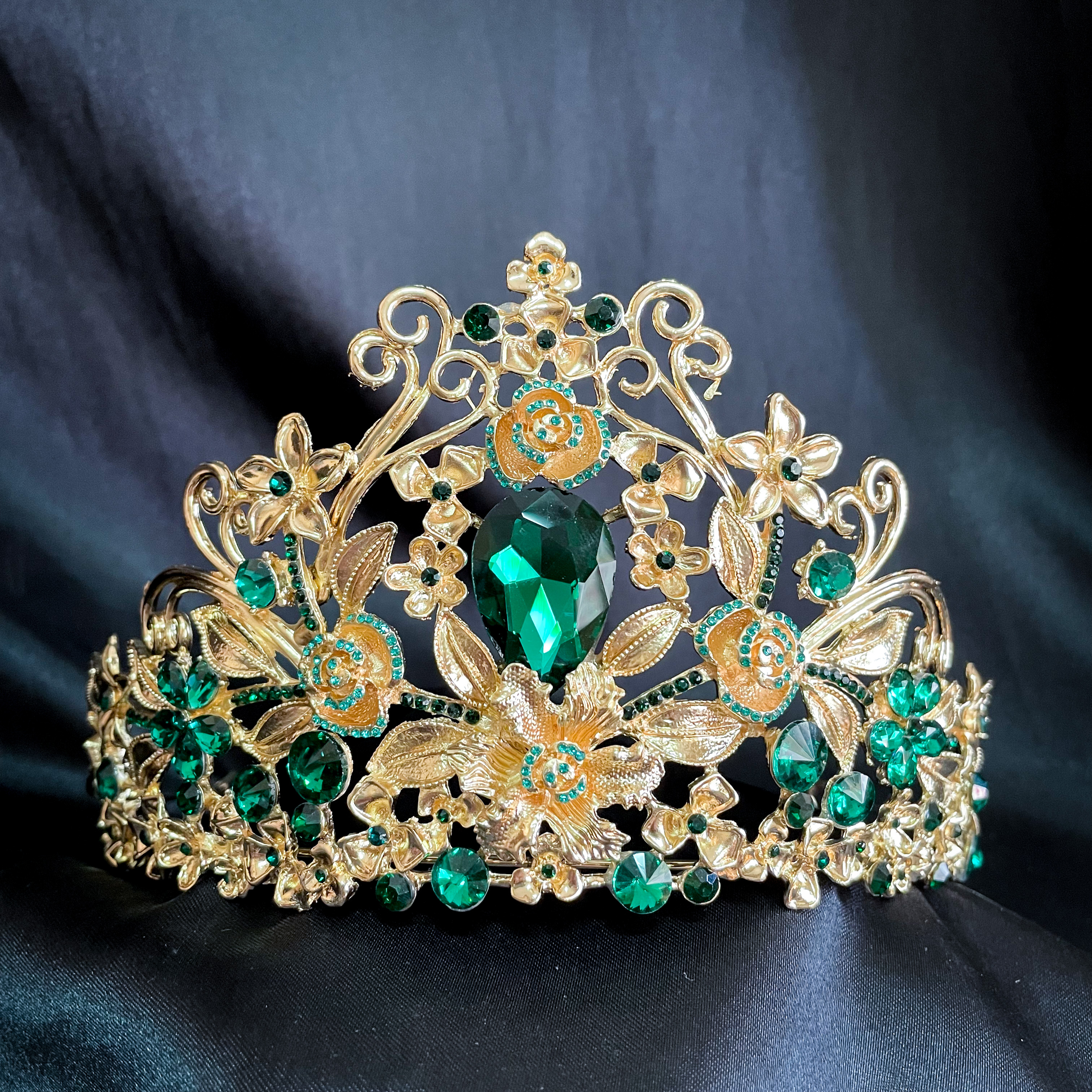 (พร้อมส่ง) เทียร่า 316 สีเขียว เทียร่า มงกุฎนางงาม งานสวย QC เพชรทุกเม็ด