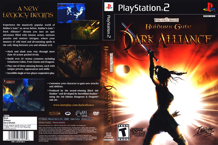 BALDUR'S GATE DARK ALLIANCE 1 [US : DVD5 1 Disc]