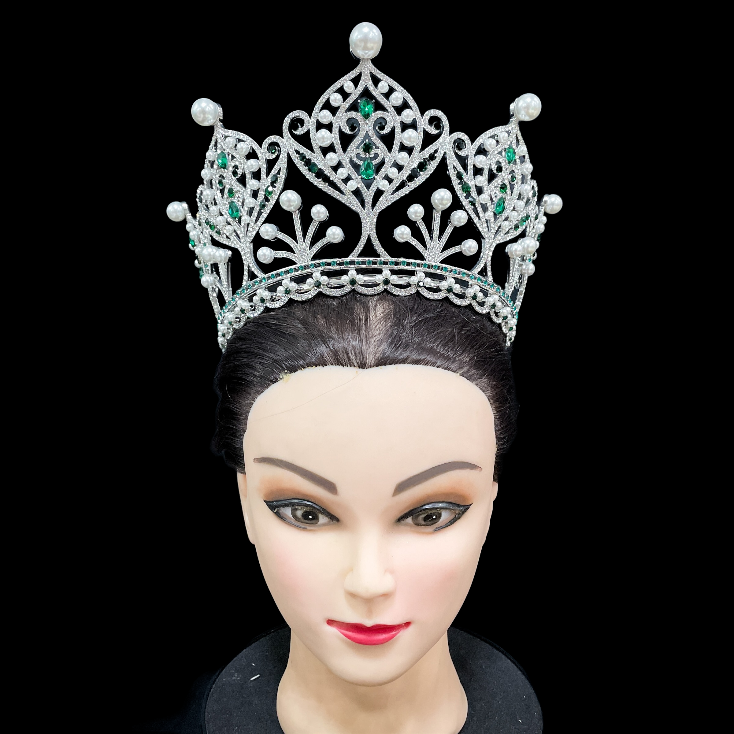 (พร้อมส่ง) มงกุฏ 091 สีเขียว มงกุฎนางงาม มงกุฎเพชร มงกุฎประกวด สินค้าพร้อมส่ง ไม่ต้องรอนาน งานพรีเมี่ยม