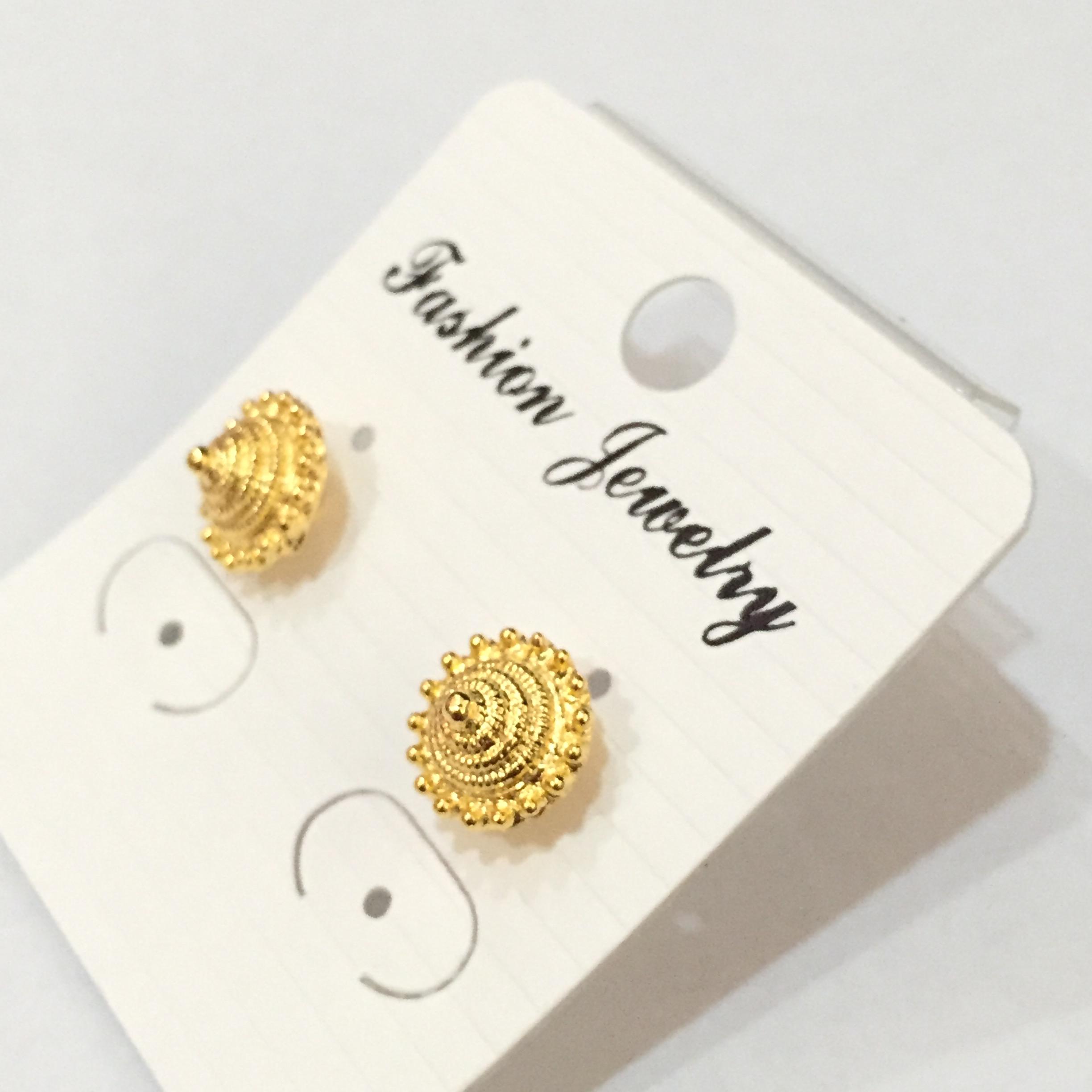 (พร้อมส่ง) ต่างหู 022 แบบเข็ม หุ้มทอง 100%