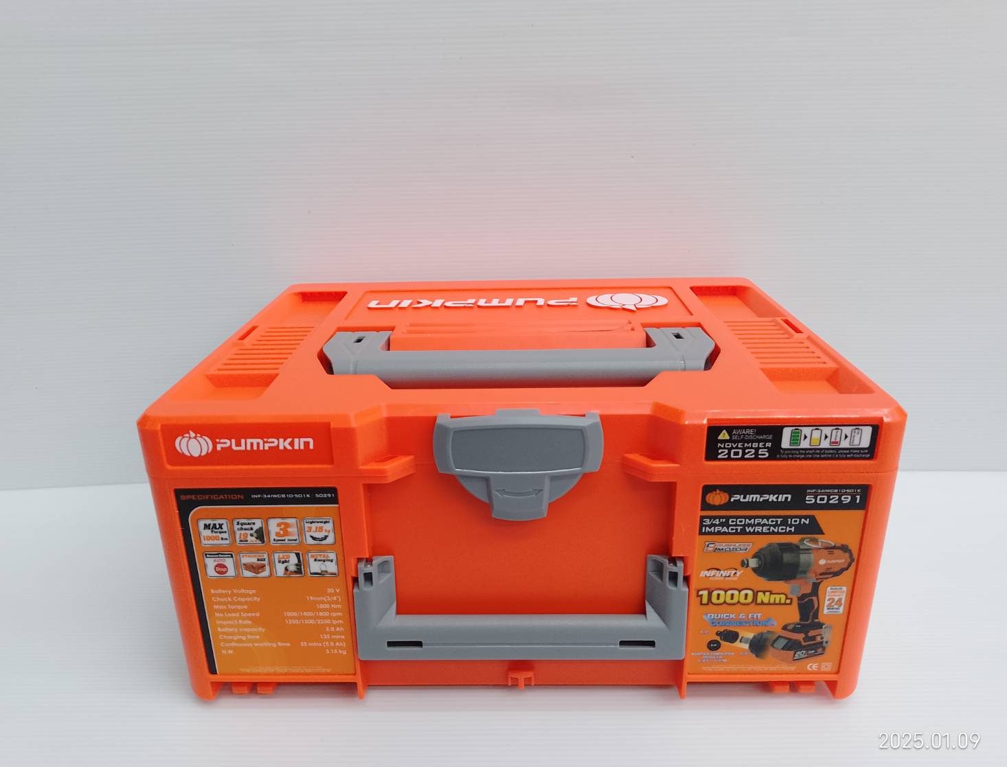 PUMPKIN บล็อกกระแทกไร้สาย 20v แรงบิดสูง 1000Nm. 3/4" INF-34IWCB10-501K 50291