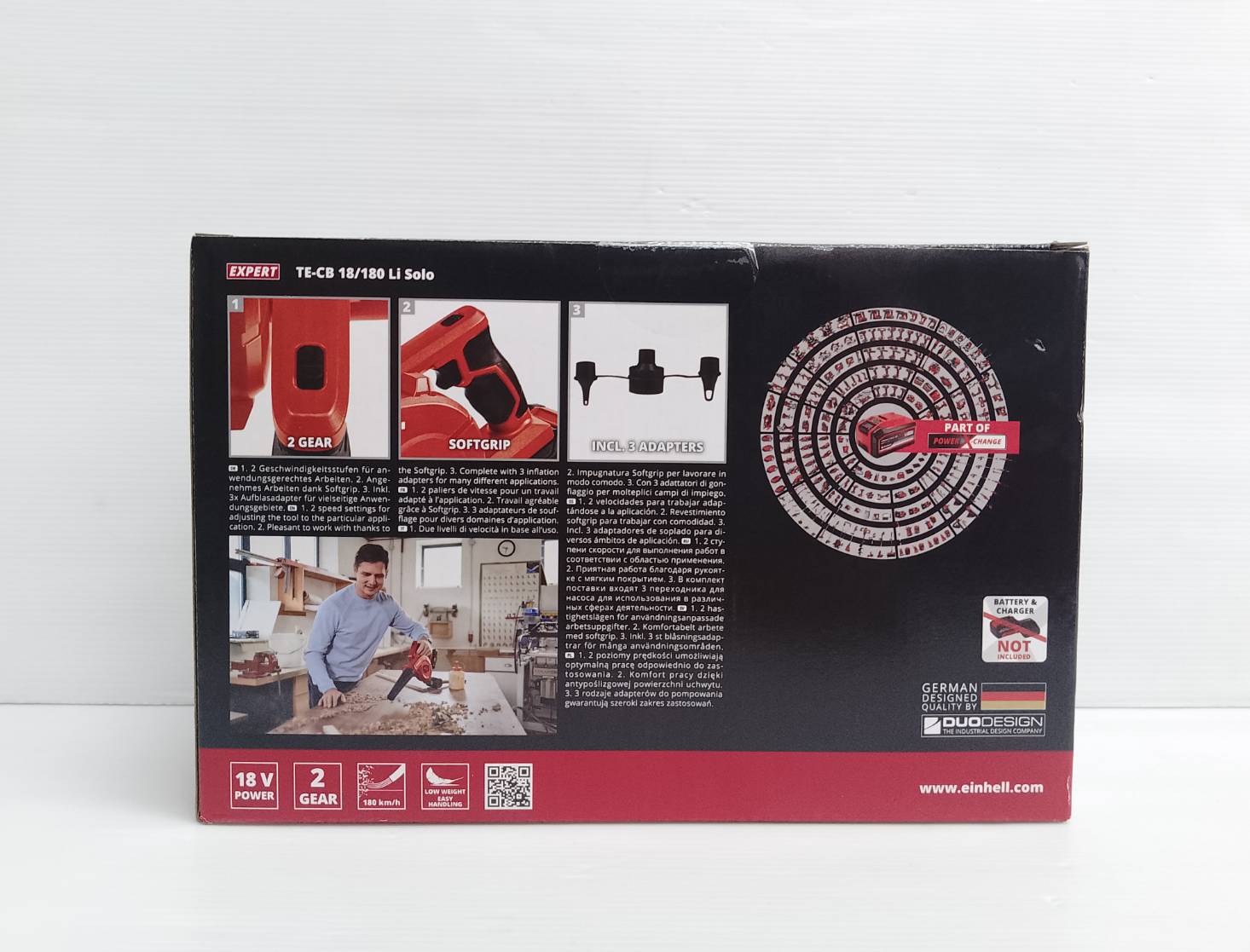 EINHELL เครื่องเป่าลมไร้สาย TE-CB 18/180 Li, Cordless Blower {สินค้าไม่รวมแบตเตอรี่/เครื่องชาร์จ} (A3408002)