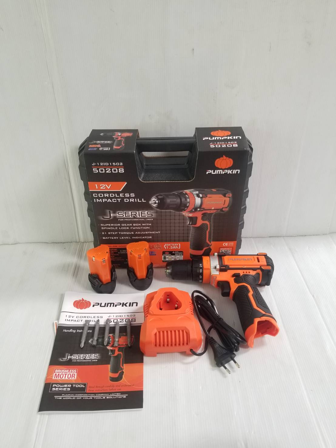 สว่านกระแทกไร้สาย12V J-12ID1502 PUMPKIN #50208