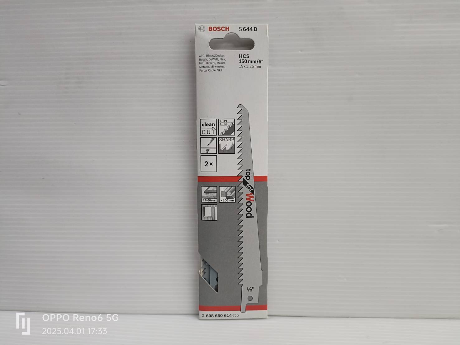 ใบเซเบอร์ S644D BOSCH 2608650614