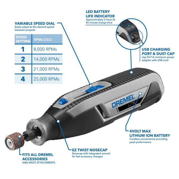 เครื่องเจียรมือไร้สาย3.6V 7760-15 Lite DREMEL F0137760JA