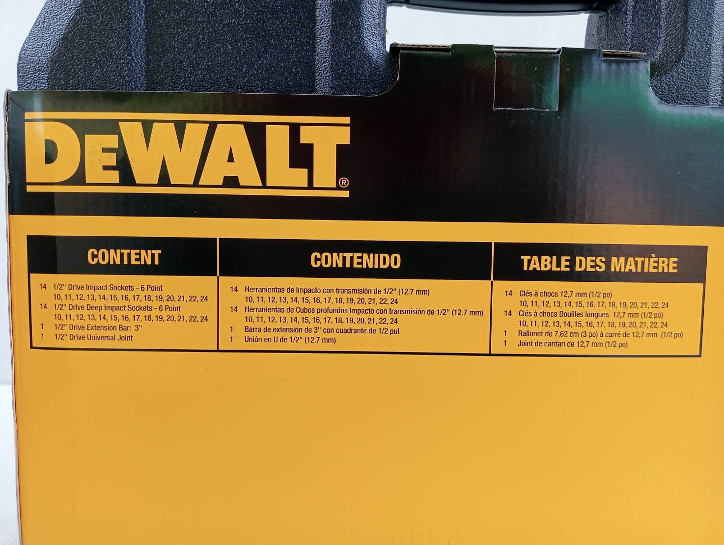 DEWALT รุ่น DWMT19249 ชุดลูกบ๊อกซ์ 30 ชิ้น 1/2นิ้ว (รุ่นผสม ลูกสั้น ลุกยาว)