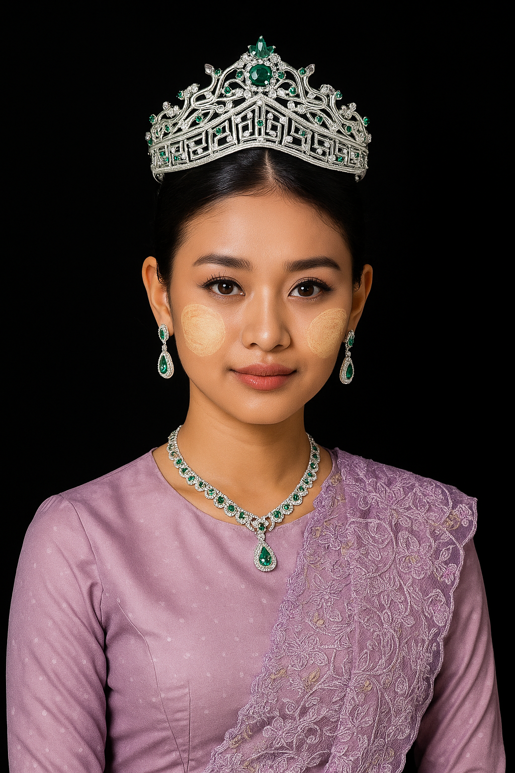 (พร้อมส่ง) เทียร่า 453 สีเขียว มงกุฎครึ่งหัว งานสวย ปราณีต QCเพชรทุกเม็ด สินค้าพร้อมส่งจากไทย ไม่ต้องรอจีน