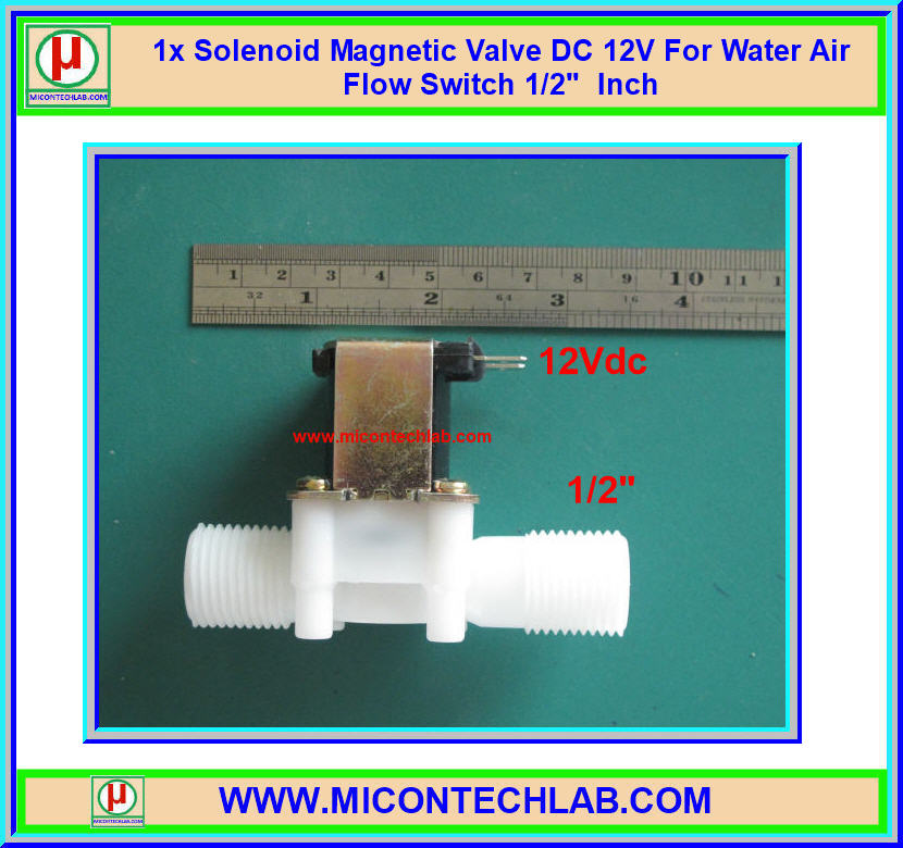 1x วาล์วน้ำแม่เหล็กโซลินอยด์ 12Vdc ขนาด 1/2 นิ้ว Solenoid valve