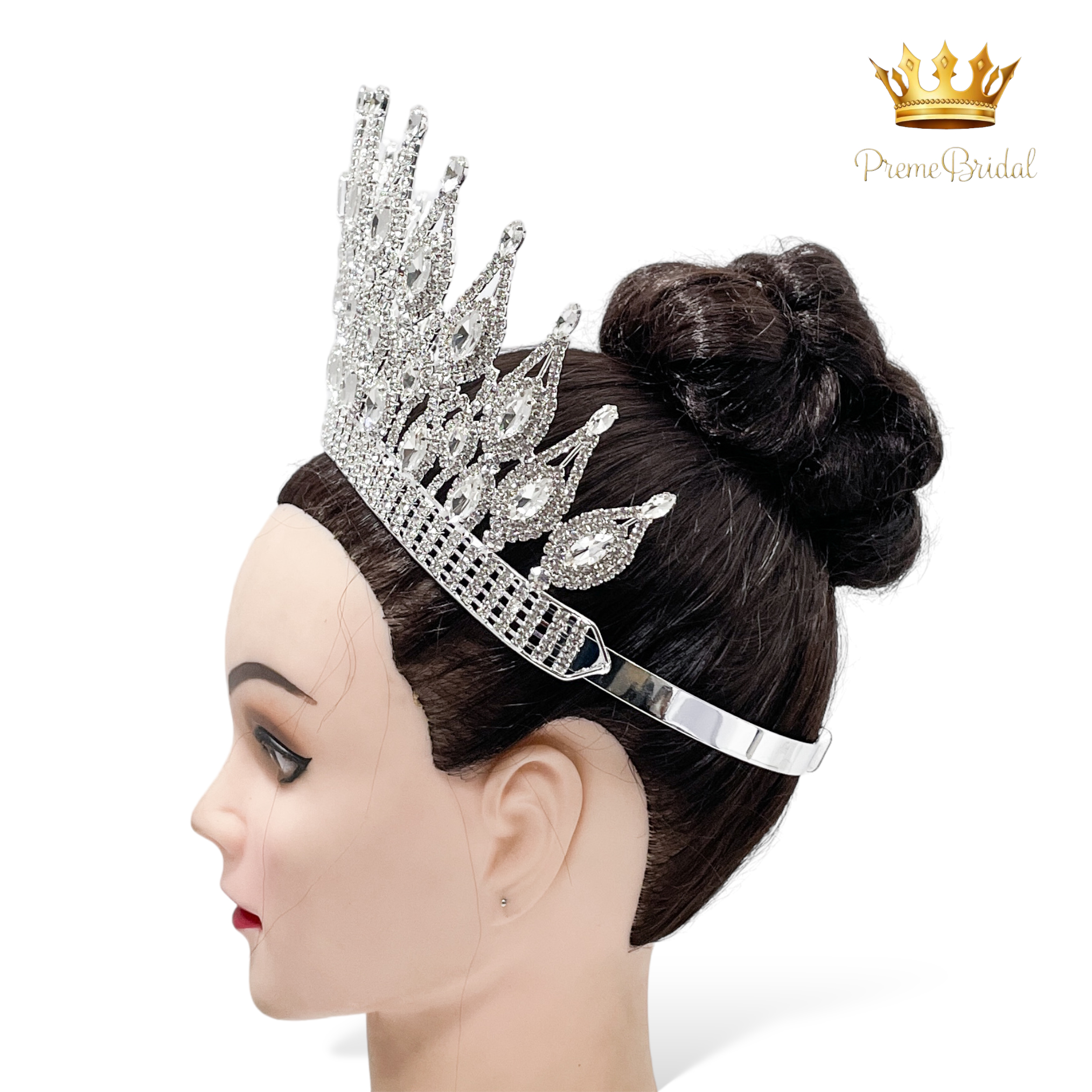 (พร้อมส่งจากไทย) มงกุฏ 119 สีเงิน งานสวย งานนางงาม รุ่นฐานกลม ปรับขนาดได้ ส่งด่วน ส่งจากไทย