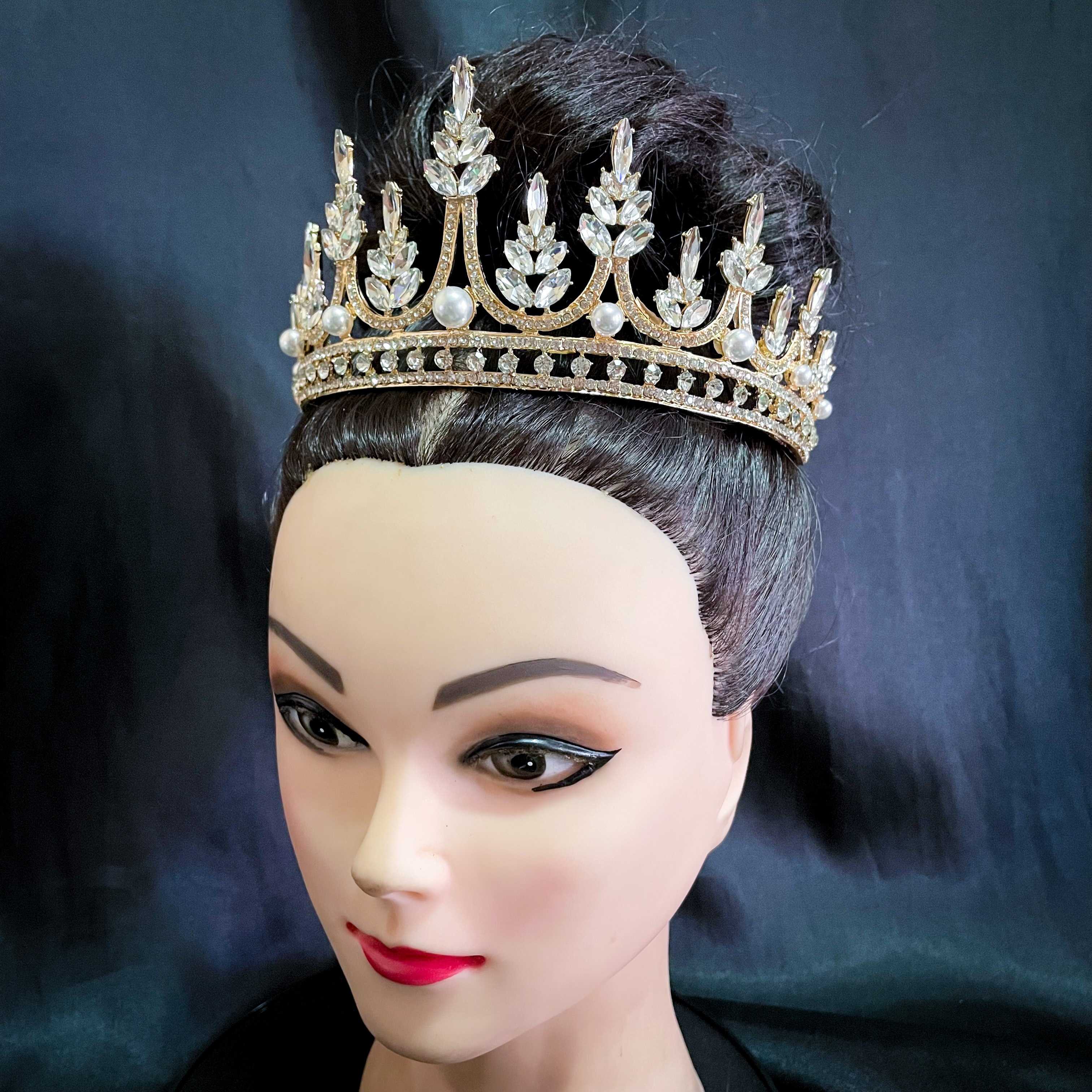 (พร้อมส่ง) เทียร่า 306 สีทอง มงกุฎนางงาม งานสวย ปราณีต QCเพชรทุกเม็ด สินค้าพร้อมส่งจากไทย