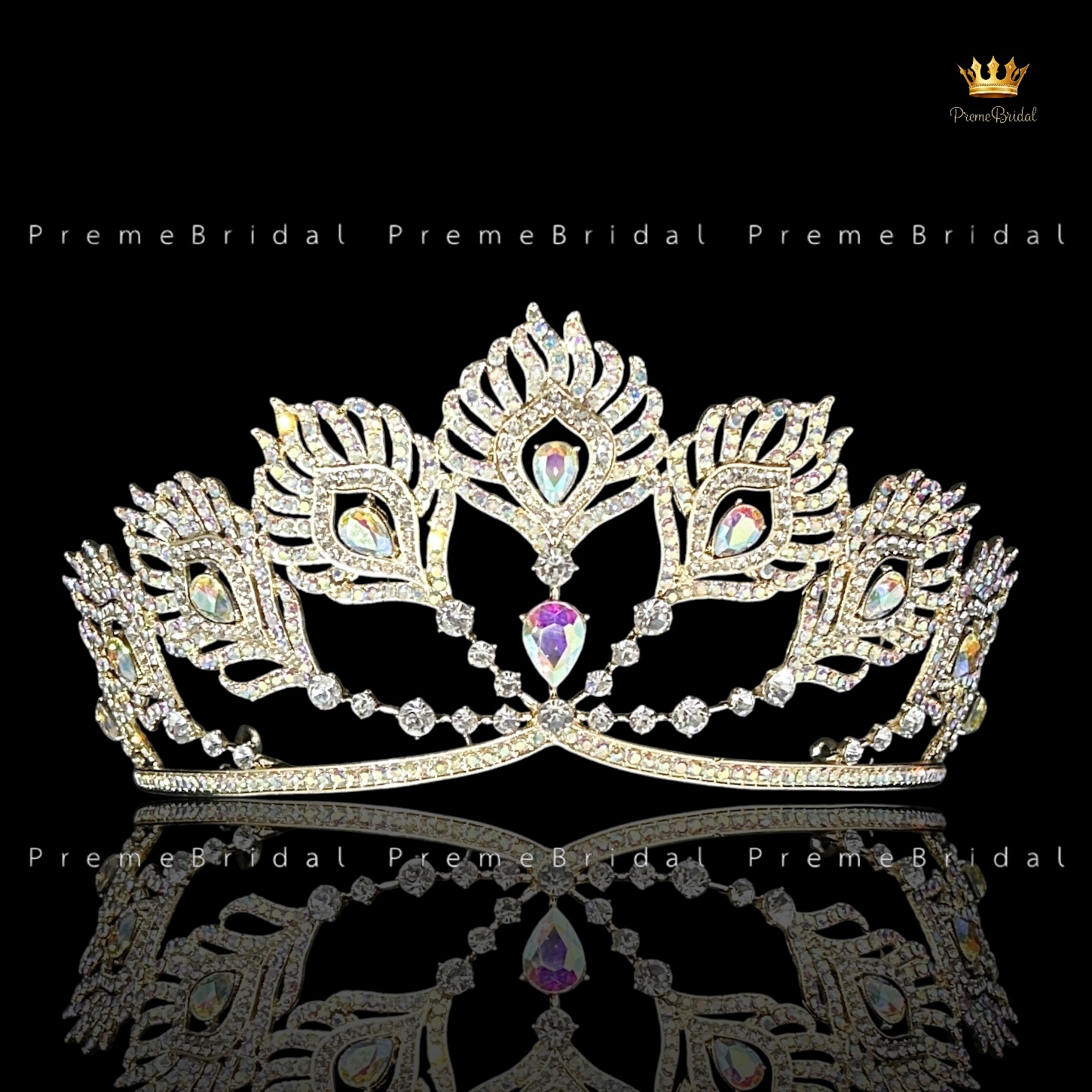 (พร้อมส่ง) เทียร่า 445 มงกุฎครึ่งหัว รูปขนนกฟีนิกซ์ สวย ปราณีต QCเพชรทุกเม็ด สินค้าพร้อมส่งจากไทย