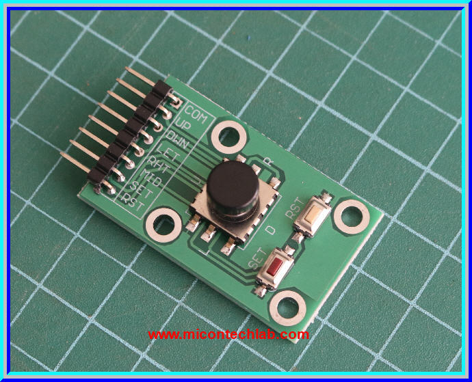 1x ปุ่มสวิตซ์แบบ 5 ทิศทาง Up Down Left Right Middle สีเขียว