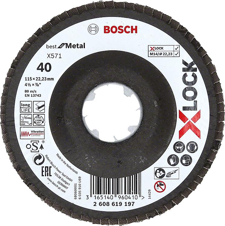 กระดาษทรายซ้อนหลังแข็ง #40 BOSCH X-LOCK