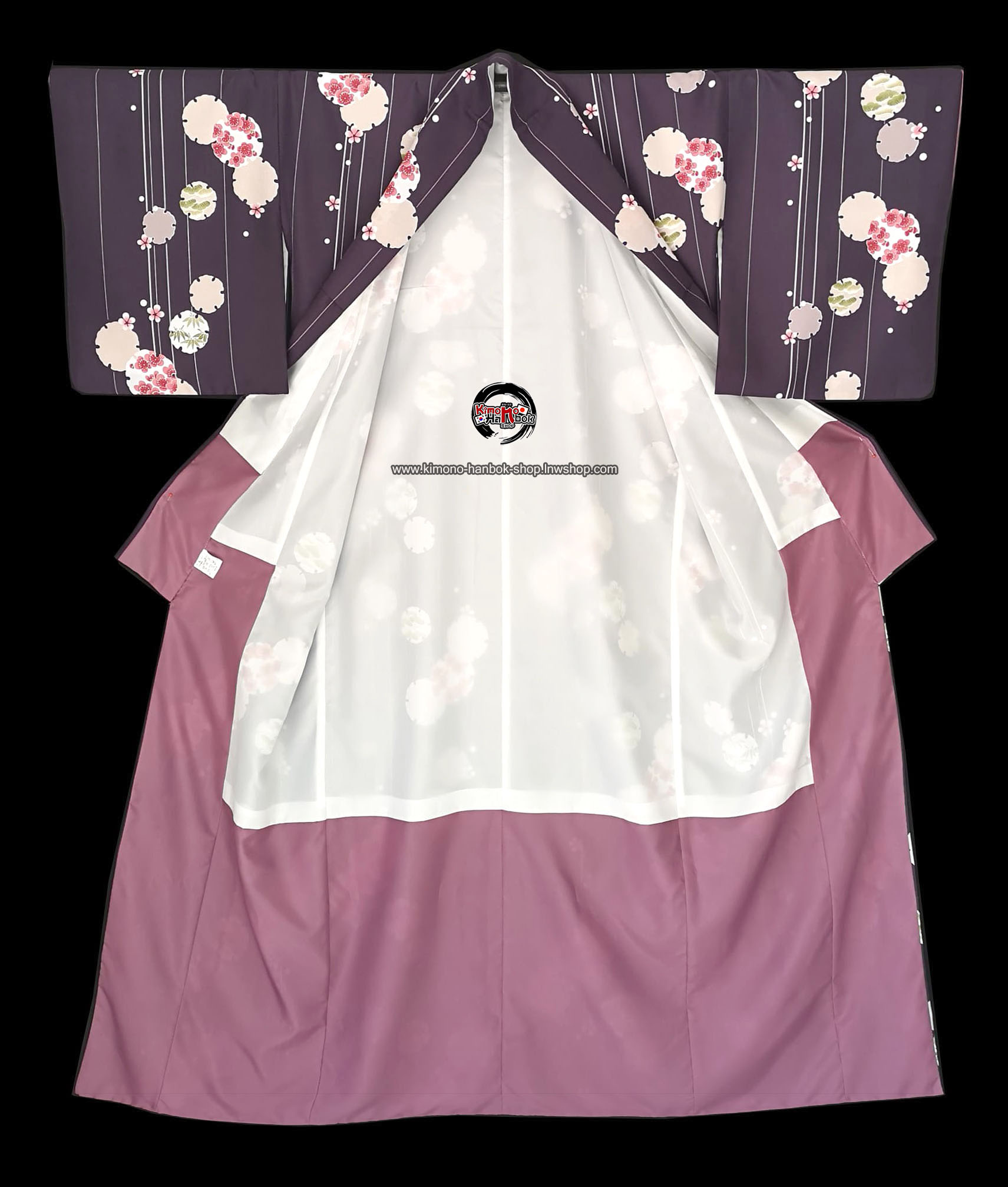 ชุดกิโมโนสีม่วงเข้ม ลาย05