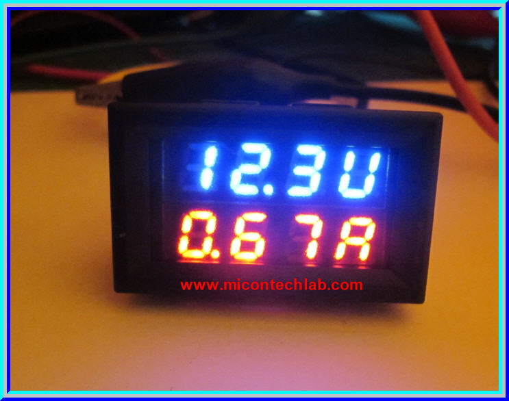 1x Digital DC (0-100V 10A) Voltmeter Ammeter Red Blue Color module