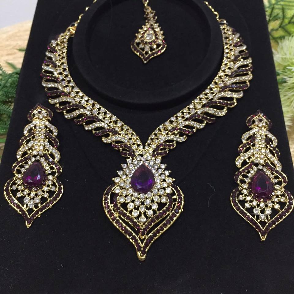 (พร้อมส่ง) เครื่องประดับอินเดีย 002 สีม่วง