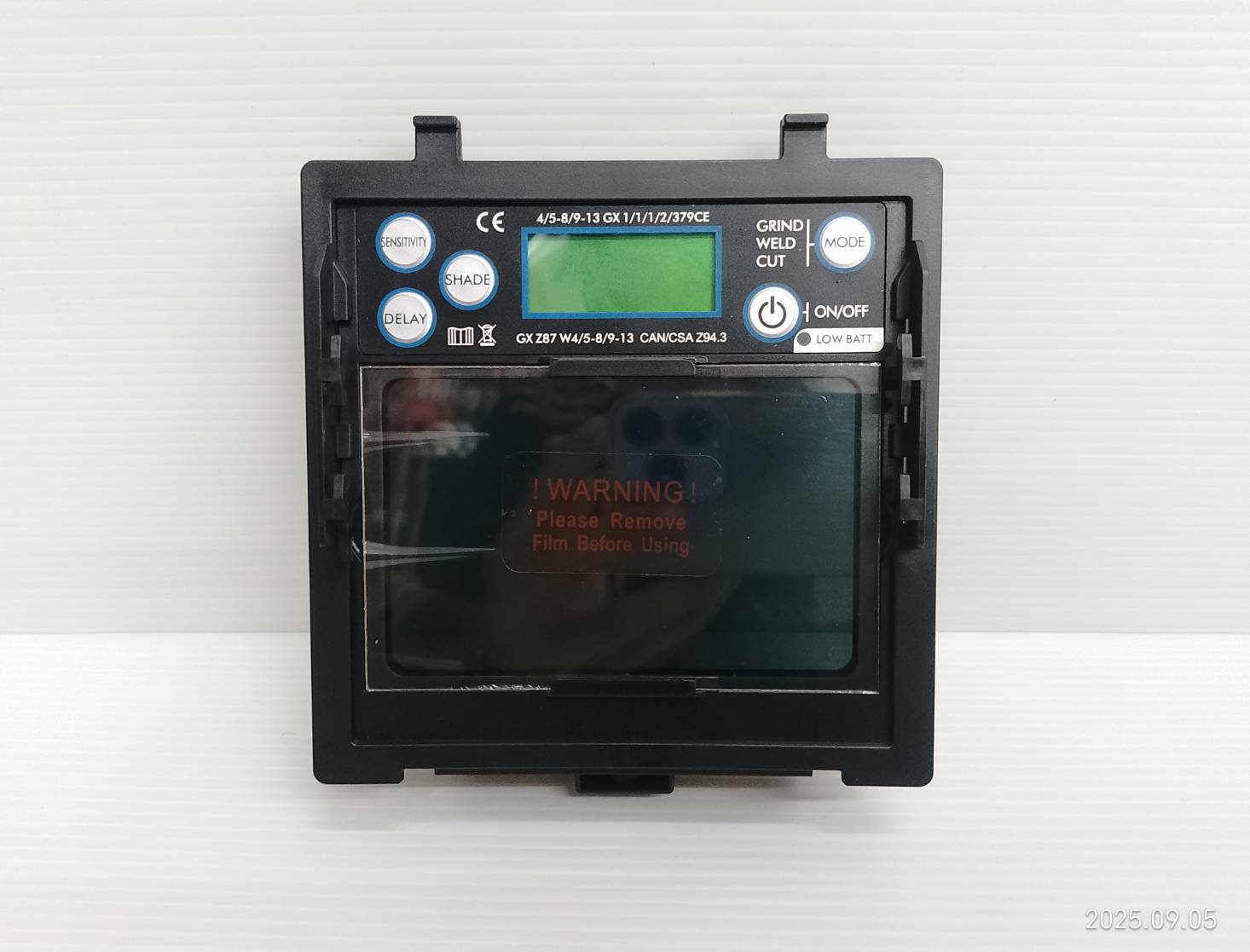 ANDELI หน้ากากปรับแสงอัตโนมัติหน้าจอขนาดใหญ่ มีไฟ LED และมุมมองด้านข้าง MA900VL-AE