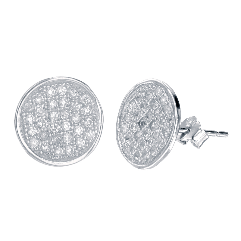 ต่างหูเงินแท้925ประดับเพรชแท้สวิส