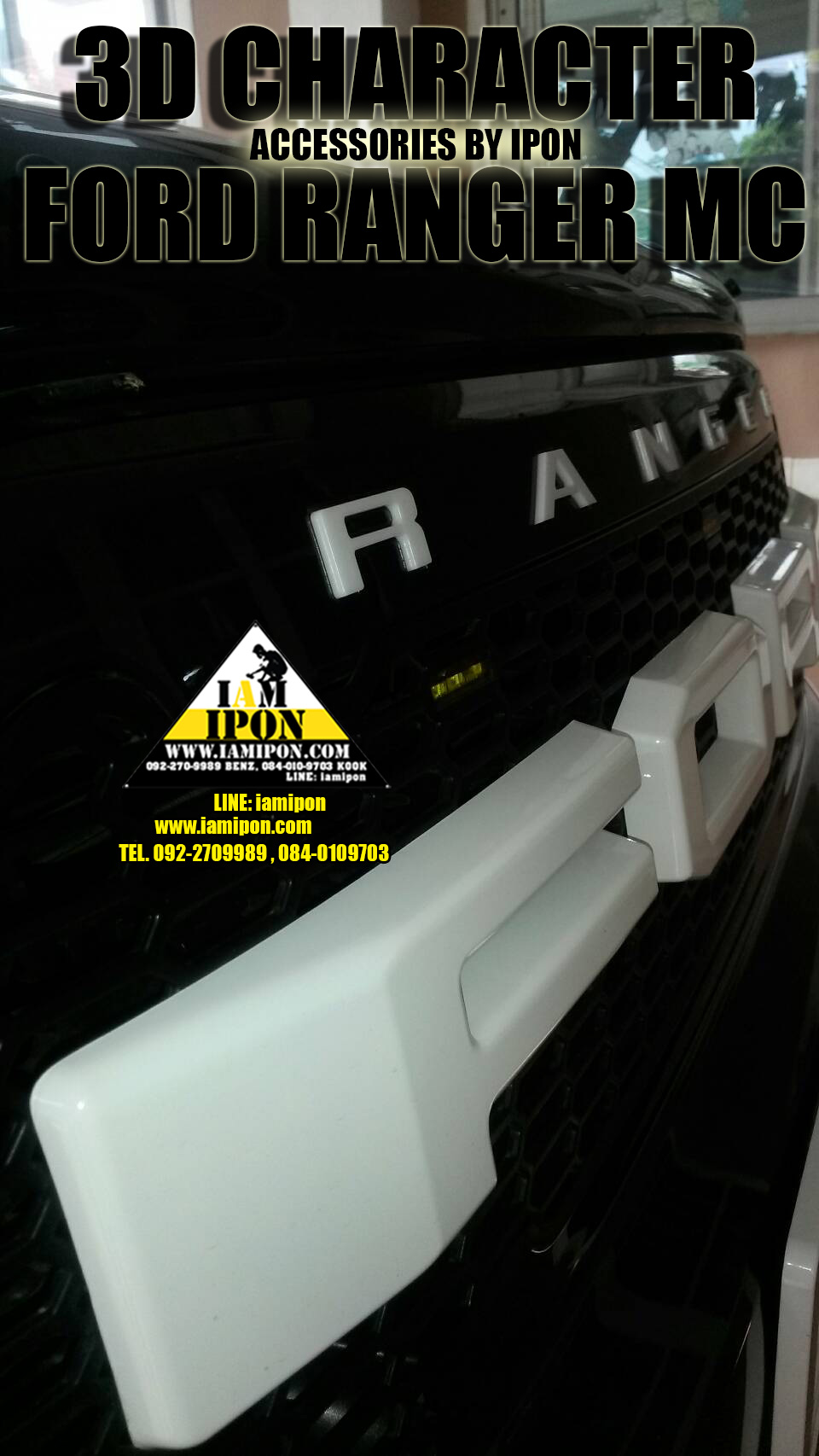 3D CHARACTER FRONT GRILL FORD RANGER MC ตัวหนังสือติดกระจังหน้าฟอร์ดเรนเจอร์ MC