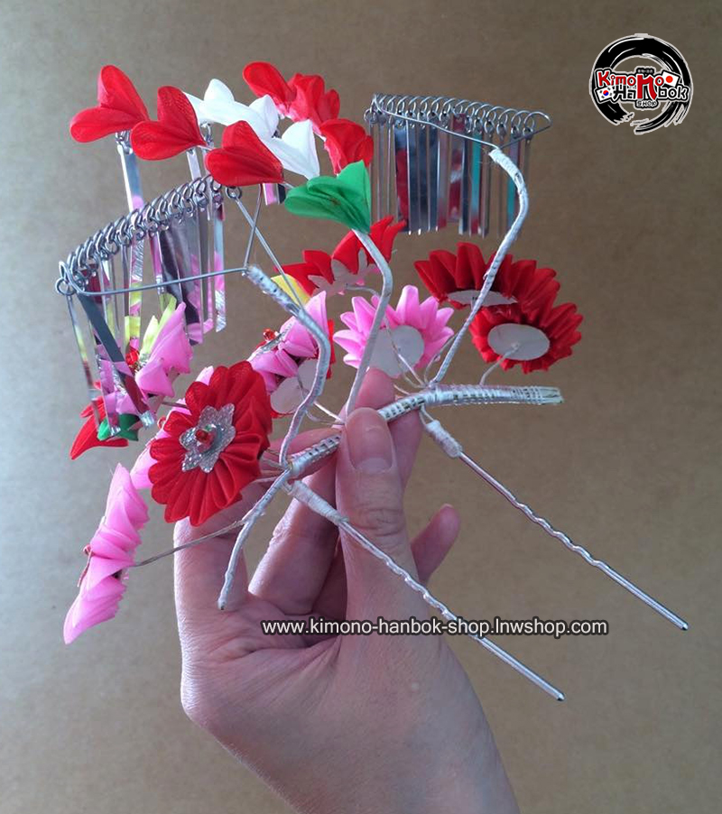 setปิ่นดอกไม้ญี่ปุ่น ชุด4ชิ้น
