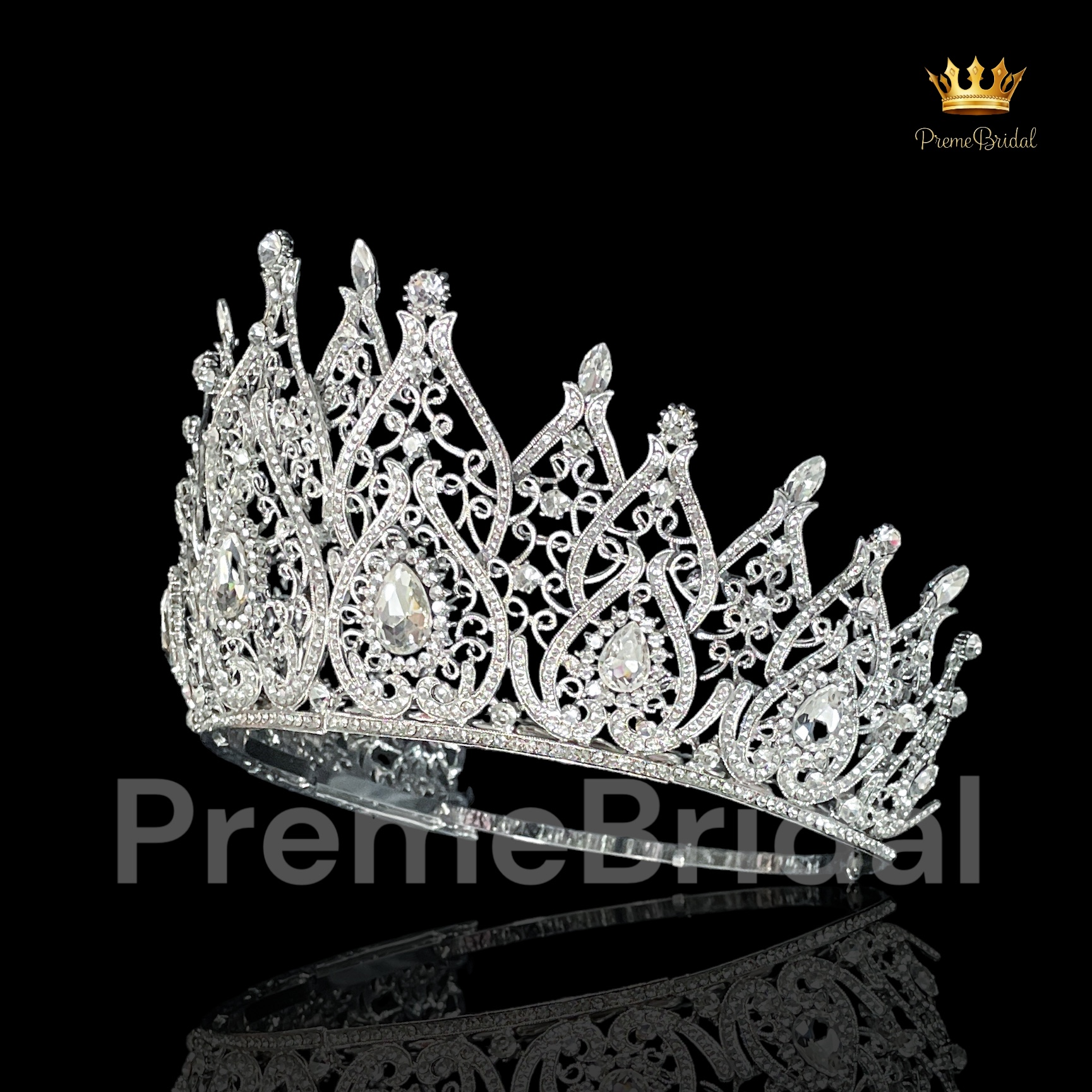 (พร้อมส่งจากไทย) มงกุฏ 115 สีเงิน มงกุฎนางงาม มงกุฎเพชร มงกุฎประกวด สวยงามอลังการ ฐานมงวงกลมปรับได้ สินค้าพร้อมส่ง ไม่ต้องรอนาน งานพรีเมี่ยม