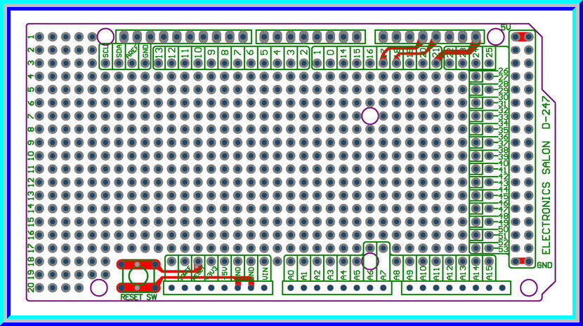 1x MEGA2560 Prototype Shield PCB for Arduino MEGA 2560 Circuits