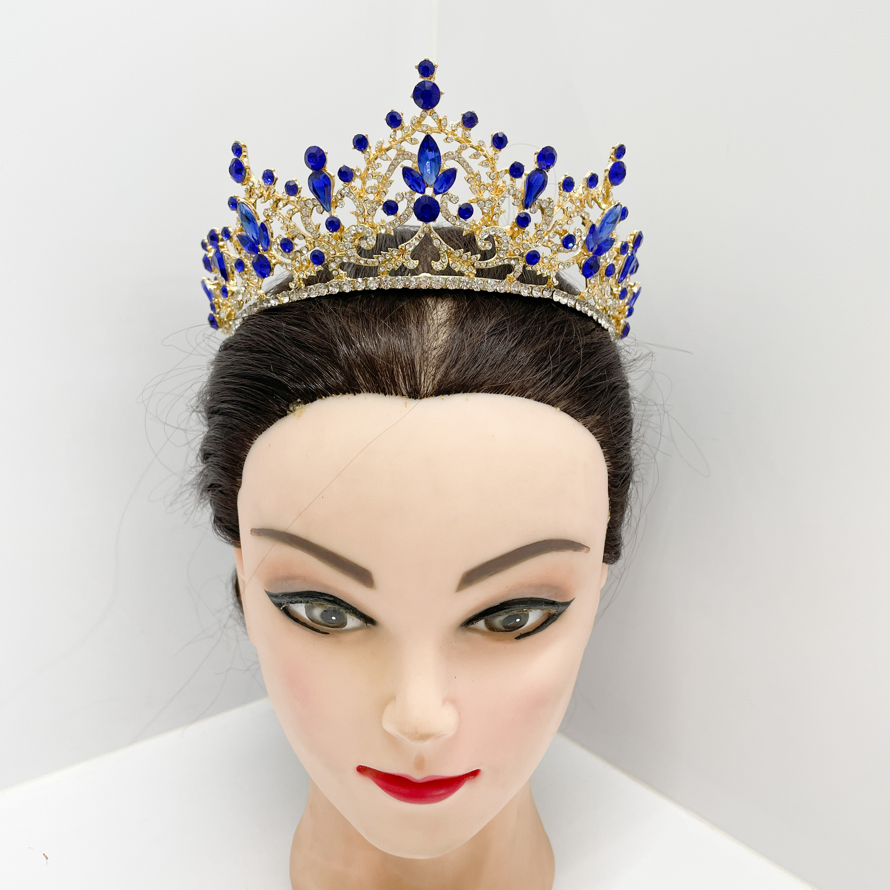 (พร้อมส่ง) เทียร่า 348 สีน้ำเงิน งานสวย ปราณีต QCเพชรทุกเม็ด สินค้าพร้อมส่งจากไทย