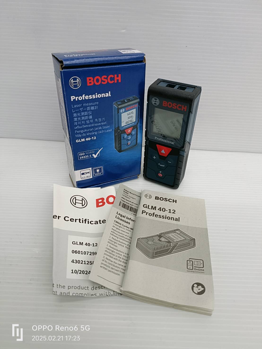 เลเซอร์วัดระยะ40ม. GLM40-12 BOSCH 06010729K1