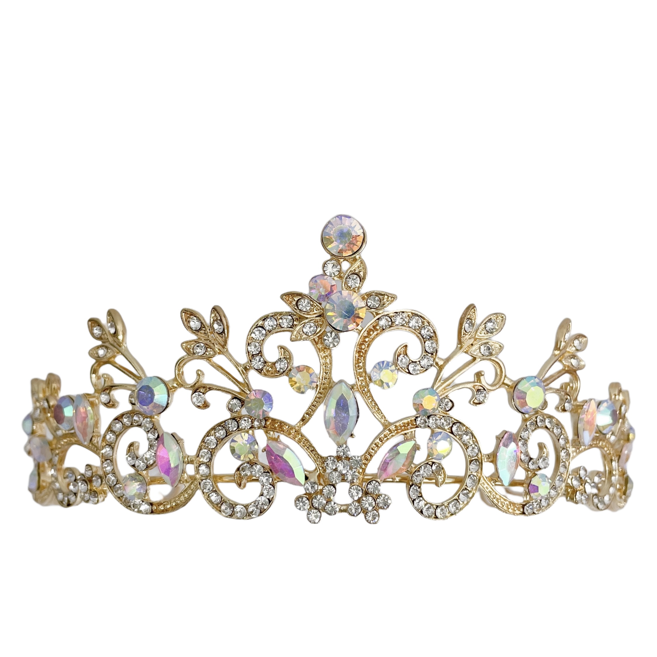 (พร้อมส่ง) เทียร่า 002 สีทอง มงกุฎนางงาม มงกุฎเจ้าหญิง งานสวย ปราณีต QCเพชรทุกเม็ด สินค้าพร้อมส่งจากไทย