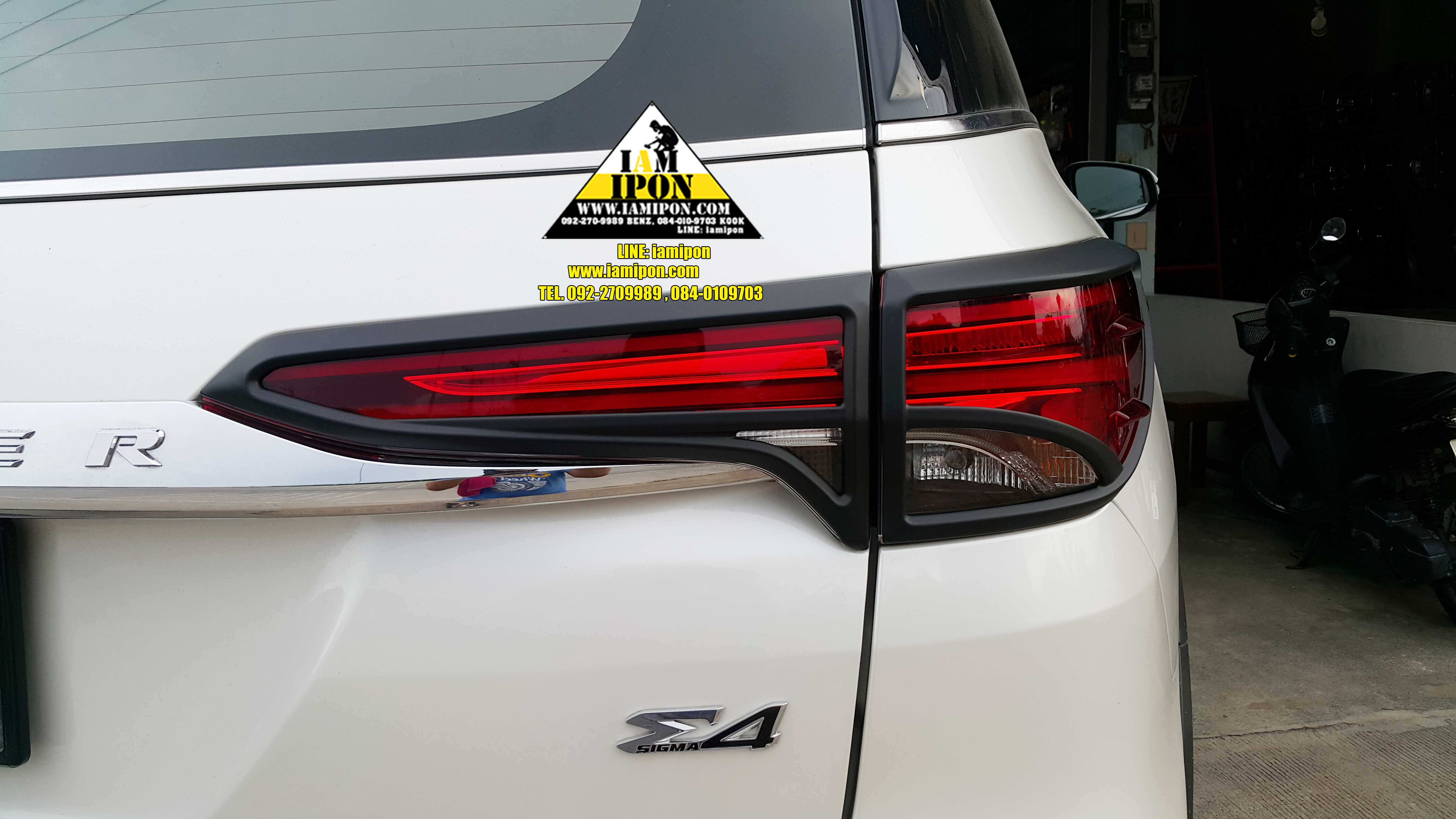 HEADLAMP&TRAILLAMP COVER TOYOTA FORTUNER 2015 FLATBLACK ครอบไฟหน้า ครอบไฟท้ายดำด้านฟอร์จูนเนอร์ 2015