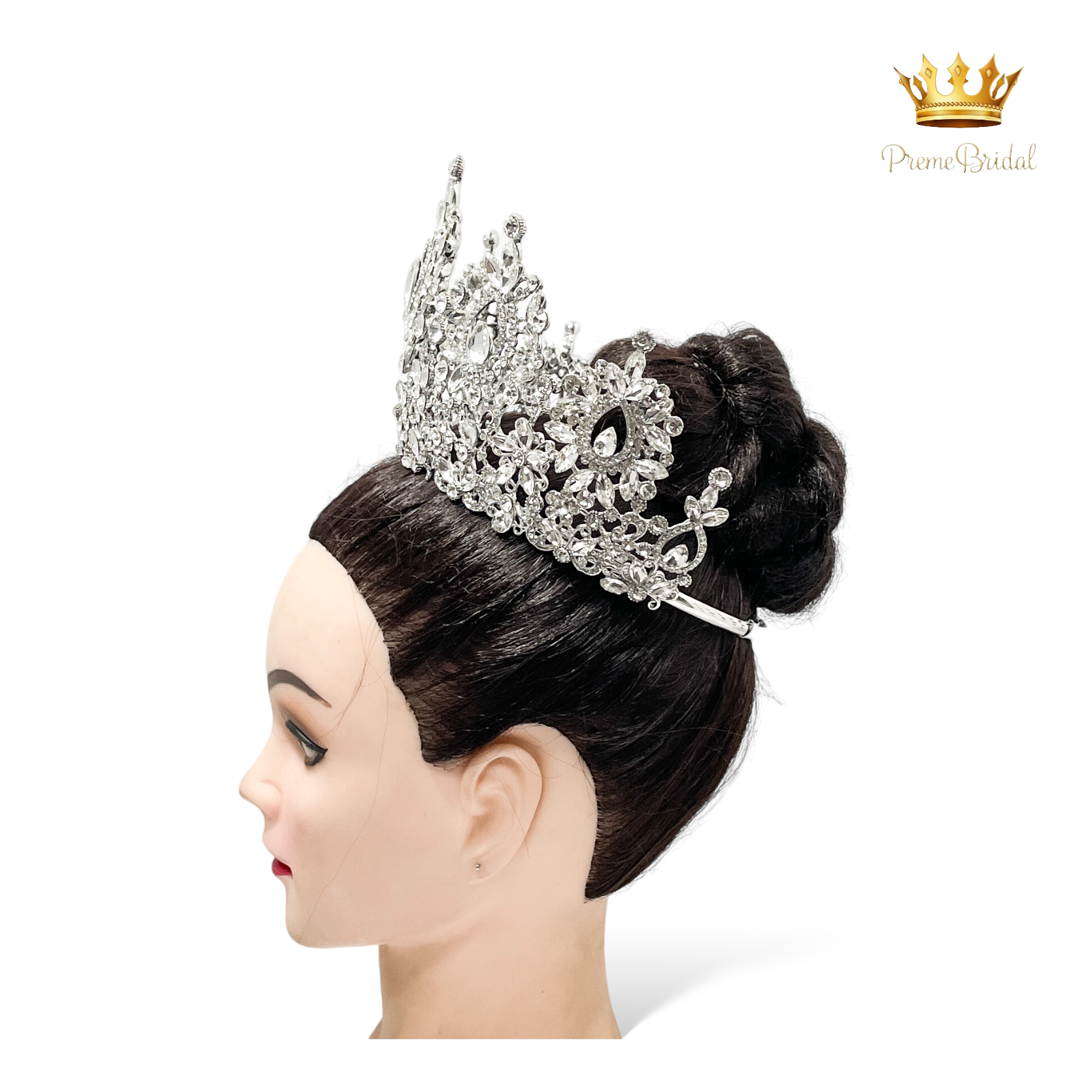 (พร้อมส่งจากไทย) มงกุฏ 122 สีเงิน งานสวย งานนางงาม รุ่นฐานกลม ปรับขนาดได้ ส่งด่วน ส่งจาก จ.อุบลราชธานี