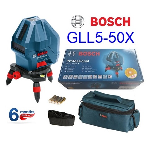 เลเซอร์ระดับ5เส้น แสงแดง GLL5-50X BOSCH ไม่มีขาตั้ง