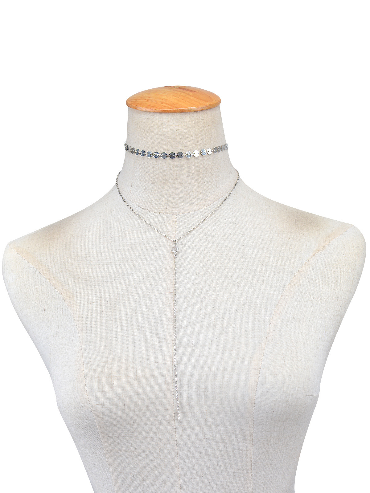 (พร้อมส่ง) โชคเกอร์ 009 สีเงิน