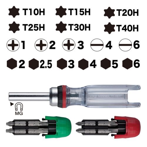ไขควงด้ามฟรี TD-6816MG VESSEL (16ดอก/2ตลับ)