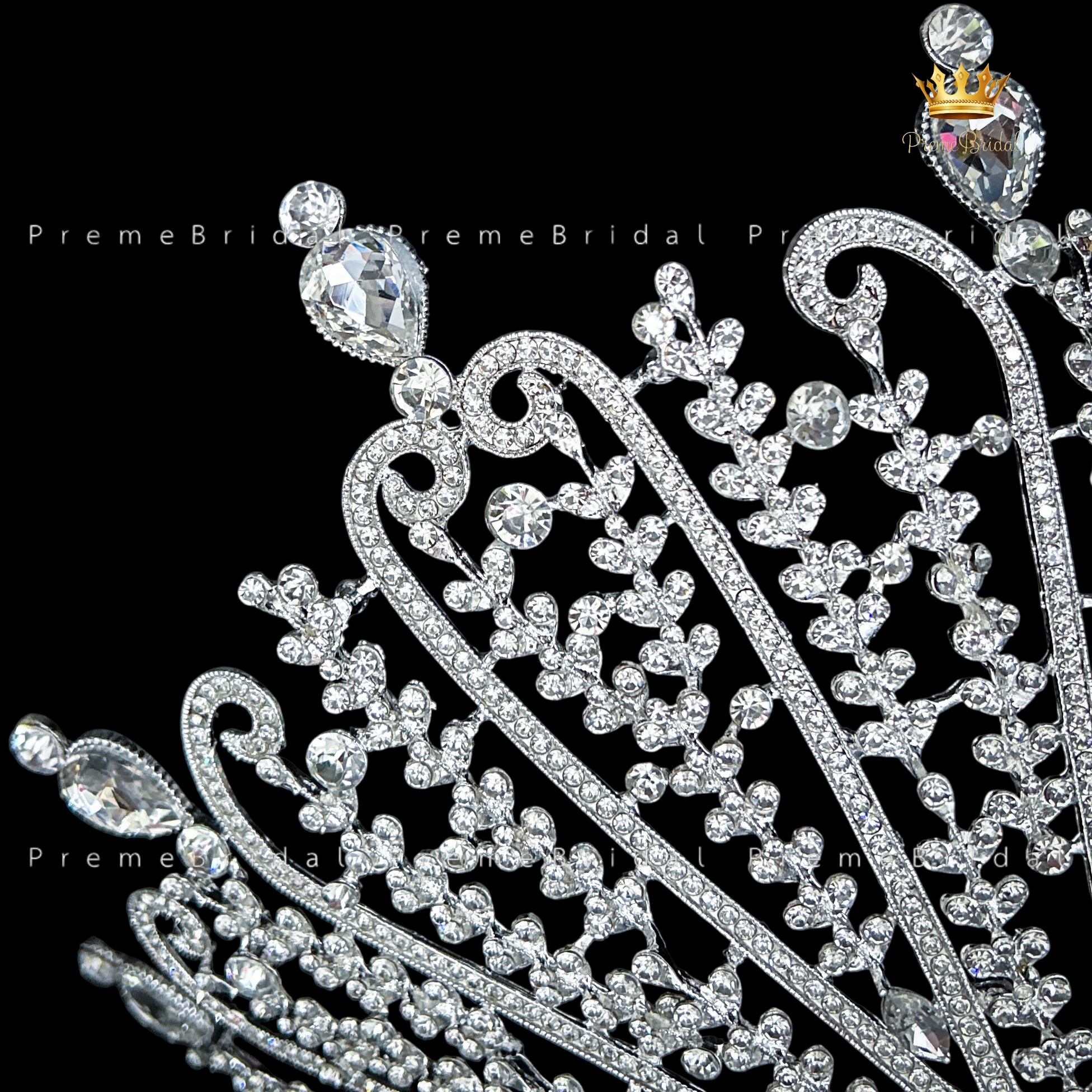 (พร้อมส่ง) เทียร่า 455 มงกุฎครึ่งหัวขนาดใหญ่ ไซส์นางงาม งานสวย ปราณีต QCเพชรทุกเม็ด สินค้าพร้อมส่งจากไทย ไม่ต้องรอจีน