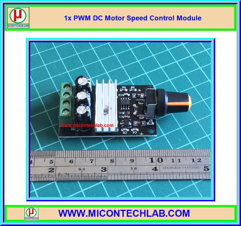 1x แผงวงจรควบคุมความเร็วมอเตอร์ 6-28Vdc 3A (PWM DC Motor Speed Control)