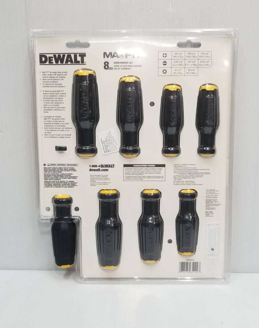 ชุดไขควง 8ชิ้น DWHT65102 DEWALT