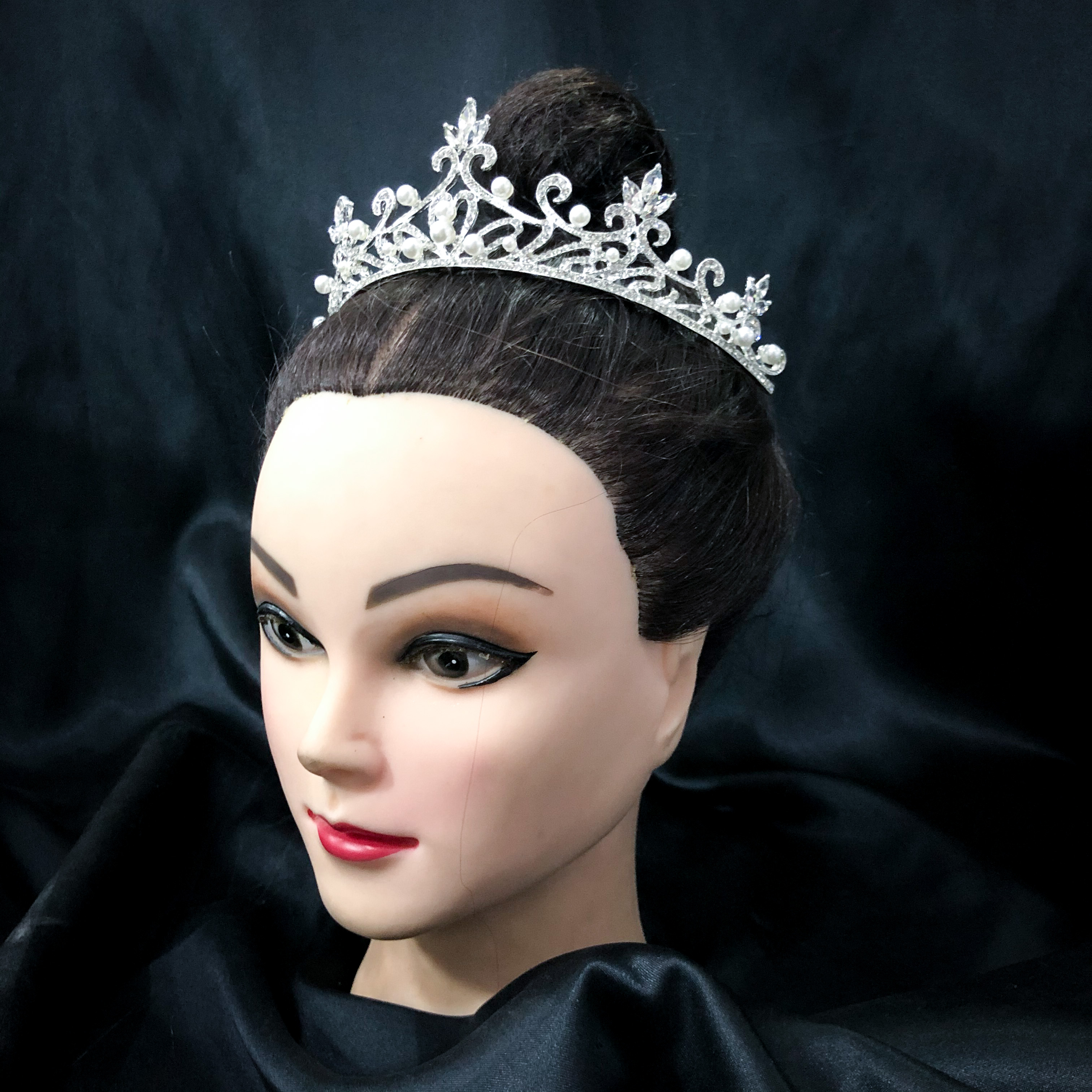 (พร้อมส่ง) เทียร่า 221 แบบมุก มงกุฎนางงาม มงกุฎเจ้าหญิง งานสวย ปราณีต QCเพชรทุกเม็ด สินค้าพร้อมส่งจากไทย