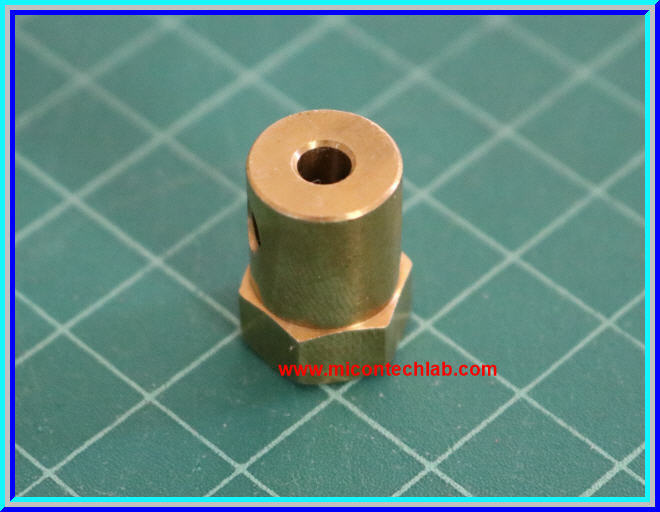 1x ข้อต่อแกนเพลาทองเหลือง ขนาด 4 มม (Brass Motor Shaft Coupling Coupler 4 mm)