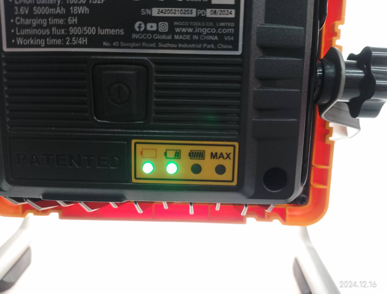 INGCO ไฟฉายตั้งโต๊ะ3.7V HRLF4415 พร้อมแบตเตอรี่ 5.0Ah