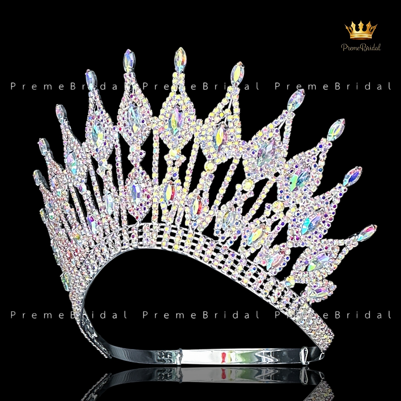 (พร้อมส่งจากไทย) มงกุฏ 119 สีรุ้ง งานสวย งานนางงาม รุ่นฐานกลม ปรับขนาดได้ ส่งด่วน ส่งจากไทย