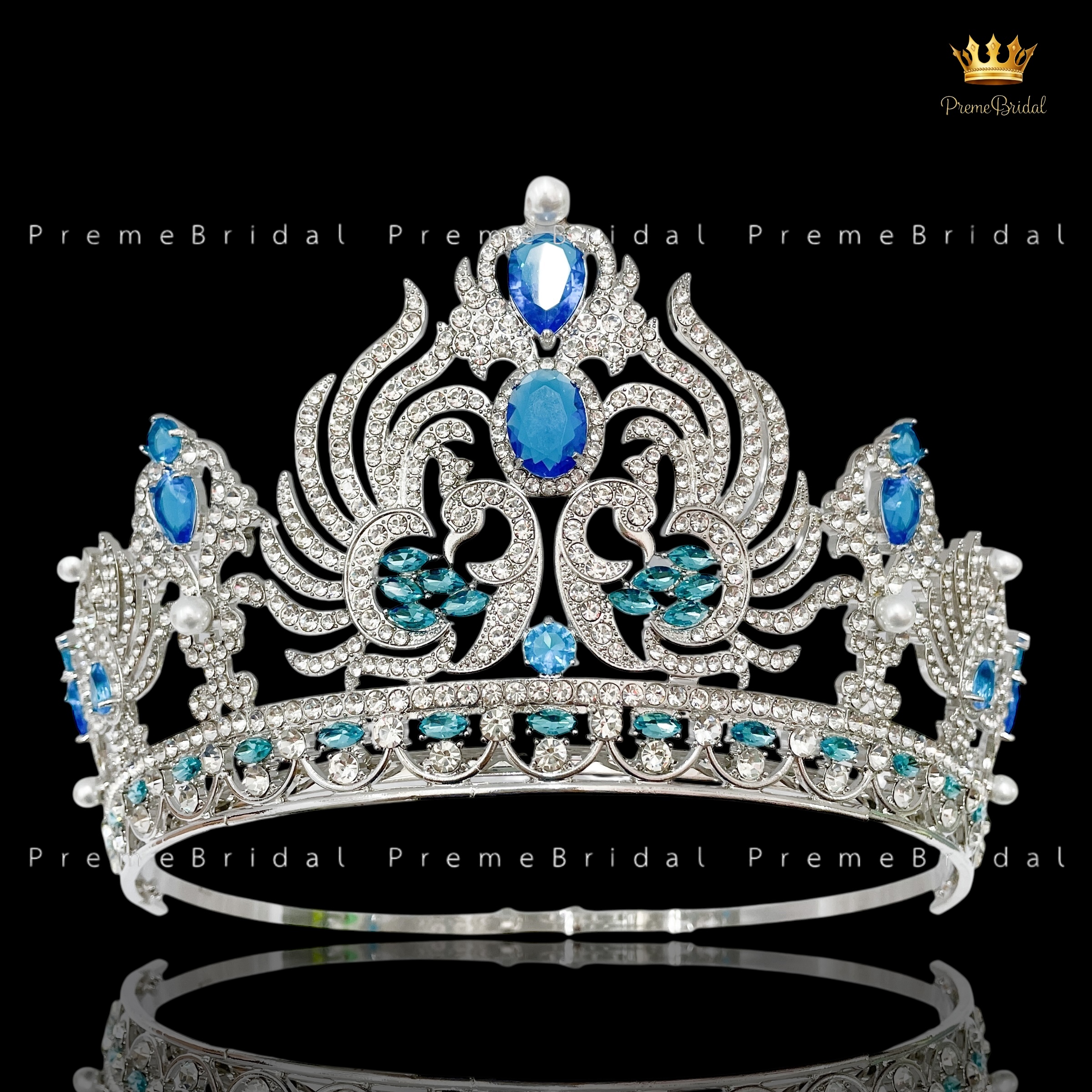 (พร้อมส่งจากไทย) มงกุฏ 093 สีฟ้า มงกุฎนางงาม มงกุฎเพชร มงกุฎประกวด สินค้าพร้อมส่ง ไม่ต้องรอนาน งานพรีเมี่ยม