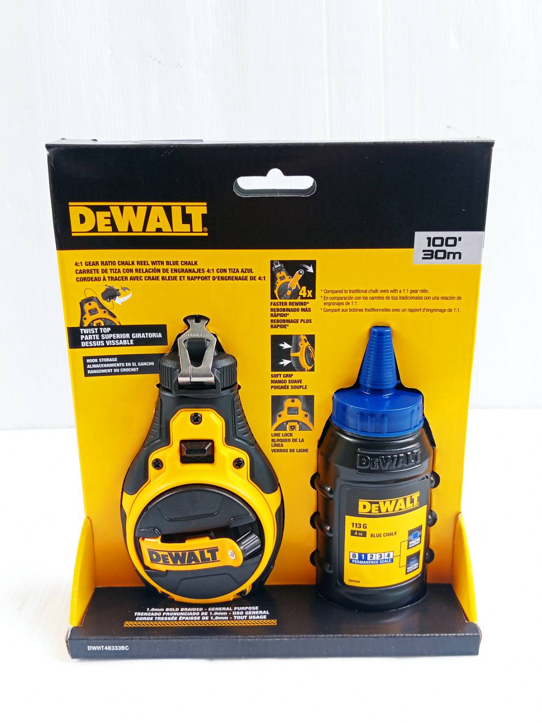 DEWALTชุดปักเต้าตีเส้น รุ่น DWHT48333BC แบบวัสดุผสม (สีน้ำเงิน)