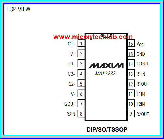 1x MAX3232 3.0-5.5Vdc True- RS232 Transceivers MAX3232CPE IC Chip for PIC Arduino Interface