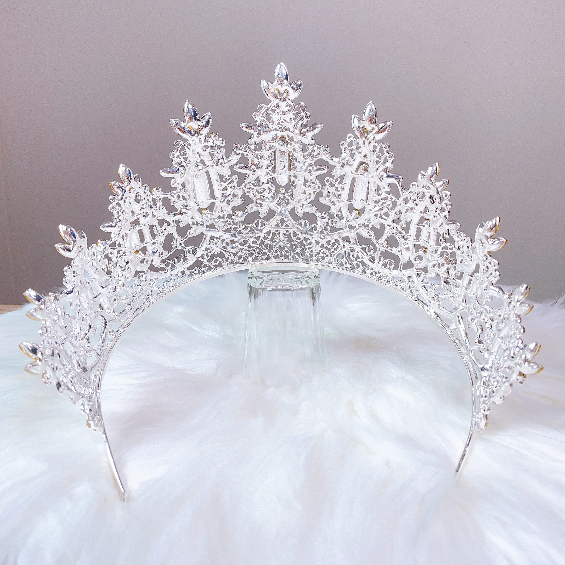 (พร้อมส่ง) เทียร่า 394 สีเหลือง มงกุฎนางงาม มงกุฎเจ้าสาว มงกุฎเพชร งานพรีเมี่ยม สินค้าพร้อมส่งจากไทย