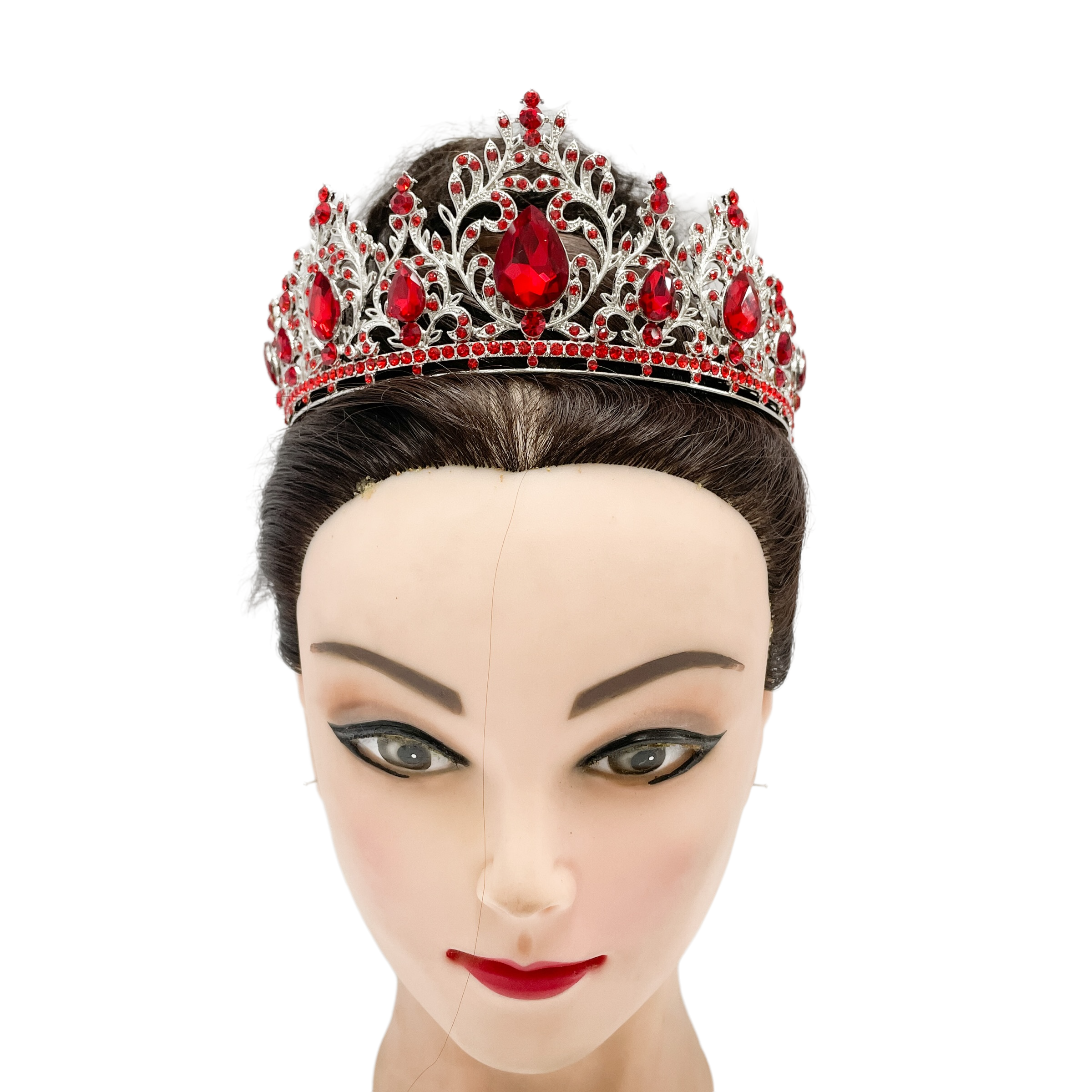 (พร้อมส่ง) เทียร่า 352 สีแดง งานสวย ปราณีต QCเพชรทุกเม็ด สินค้าพร้อมส่งจากไทย