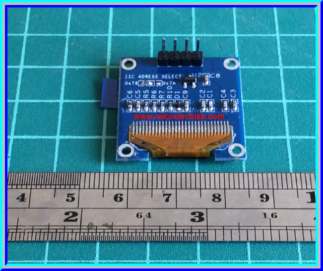 1x จอ OLED LCD 128x64 สีน้ำเงิน ขนาด 0.96" แบบ I2C