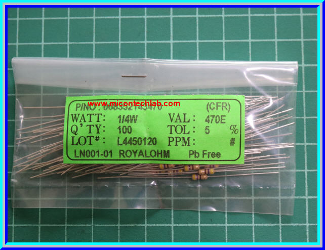 100x Resistor 470 Ohm 1/4 Watt 5% Cabon Resistor