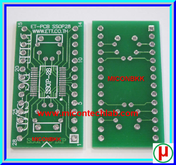 PCB SSOP 28 to DIP 28 PINs