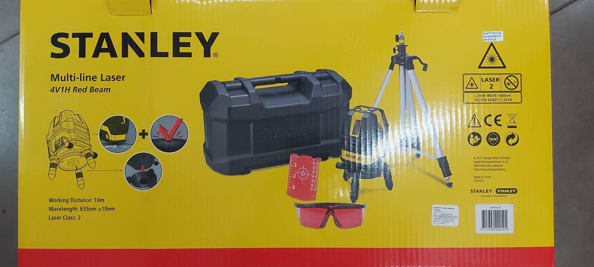 เลเซอร์ระดับ5เส้น แสงแดง STHT77513-8 STANLEY พร้อมขาตั้ง